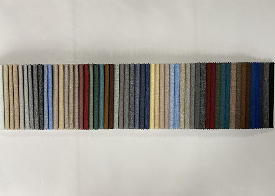 Zwykły lniany materiał na sofę 230gsm tkanina tapicerska z mieszanki poliestru
